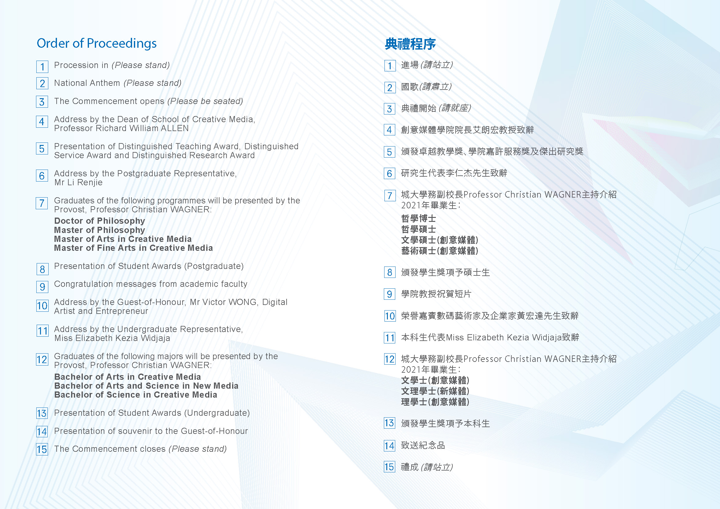 Rundown of Commencement 2021