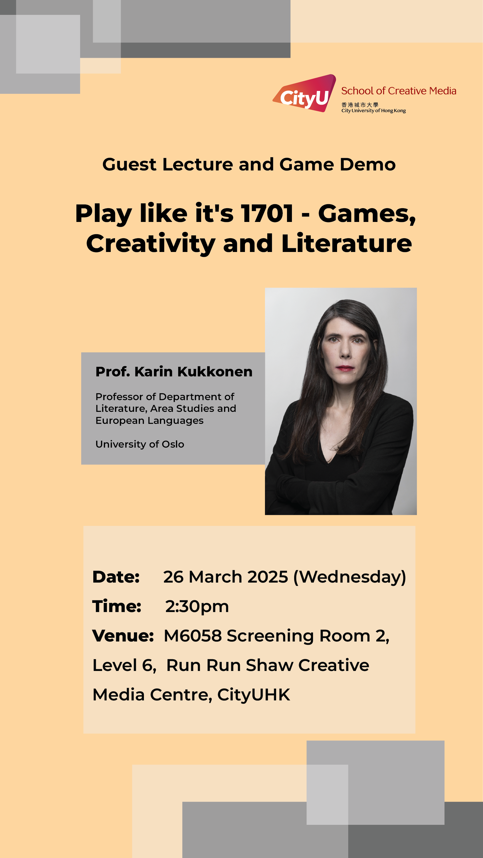 Guest Lecture and Game Demo Play like it's 1701 - Games, Creativity and Literature
