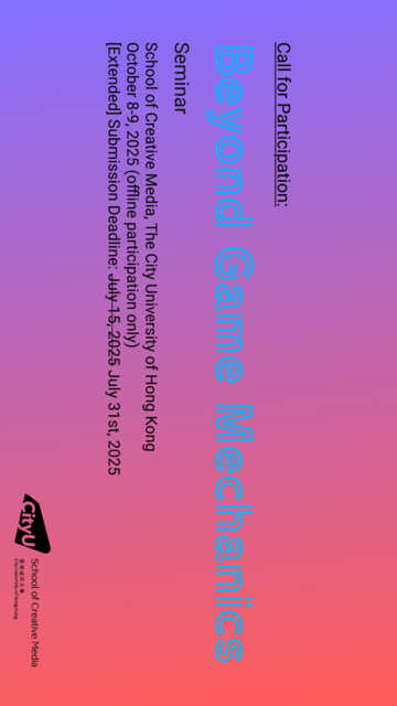 Call for Participation Beyond Game Mechanics