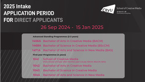 Application Period for Direct Applicants (2025 Intake)