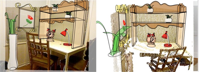 SweepCanvas presented at UIST 2017 is a sketch-based interactive tool for rapid exploratory 3D modeling on top of an RGBD image of a real world scene.